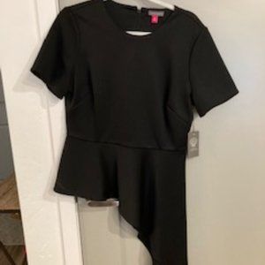 Black Dressy Top - Asymmetrical - Brand New